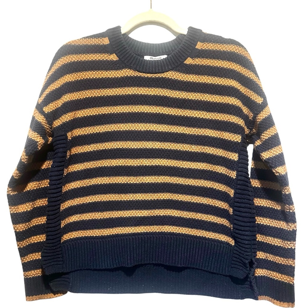 Madewell navy and tan knit sweater boxy size s oversized stripes
Cotton preppy‎